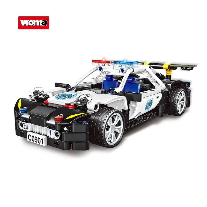 WOMA TOYS C0901 Assemble Car Building Block Brick Toy Police Model Car Educational Children Kid Toy