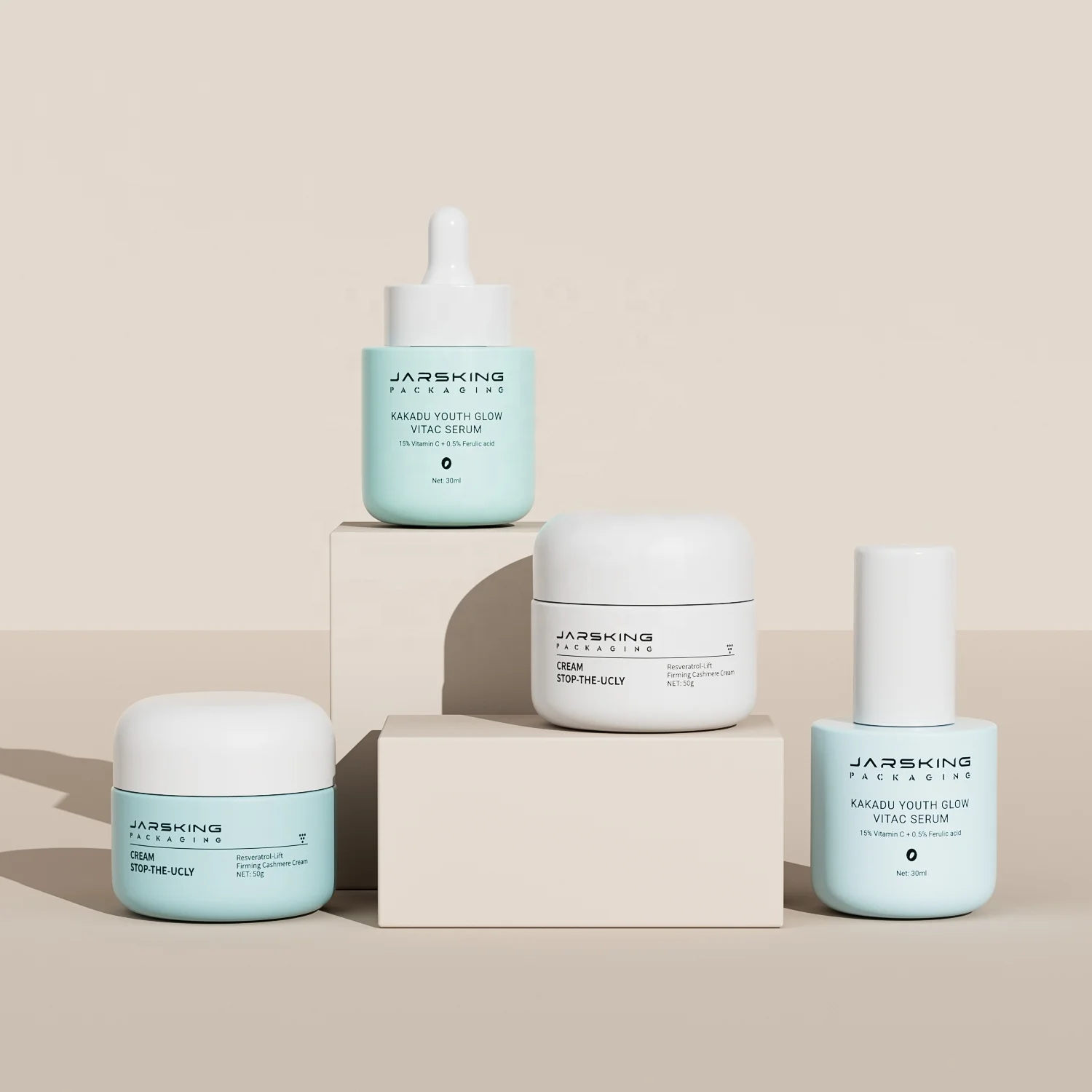 Packaging Container Empty Custom 15g 20g 30g 50g 80g Green Pink Body Butter Face Cream Frosted Cosmetic Glass Jars With Lid