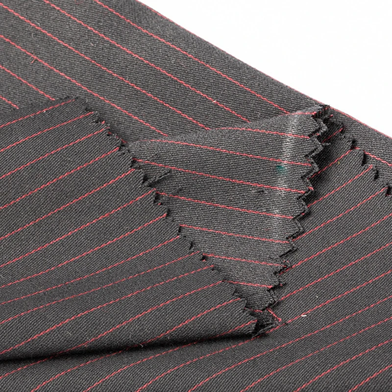 Italian Uk England Merino Premium Custom Stripe Twill Polyester Cashmere Worsted Wool Suiting Fabric For Men Ladies Suit Fabric