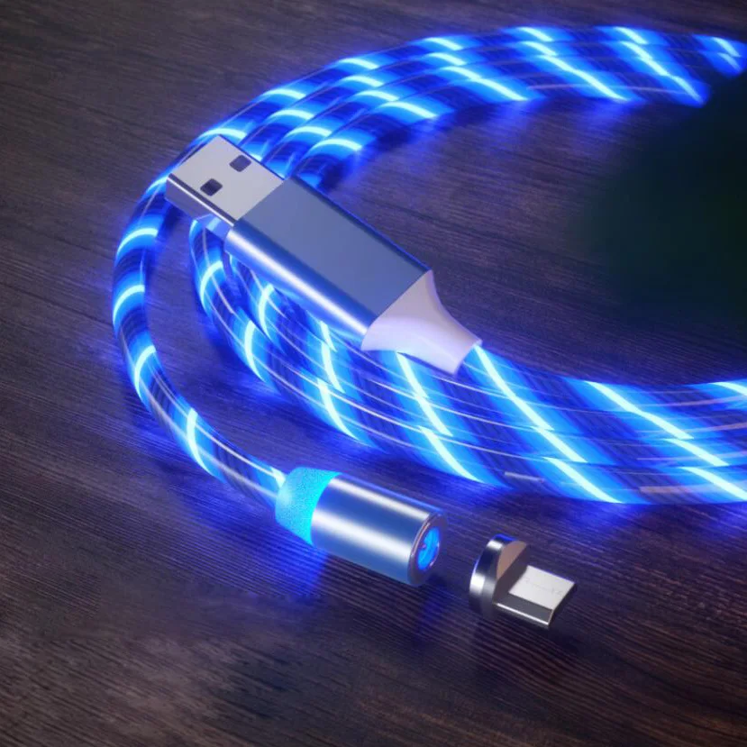 Лидер продаж 2020, магнитный usb-кабель, компьютерные кабели, линия передачи данных, кабель для быстрой зарядки 3A, потоковый светильник