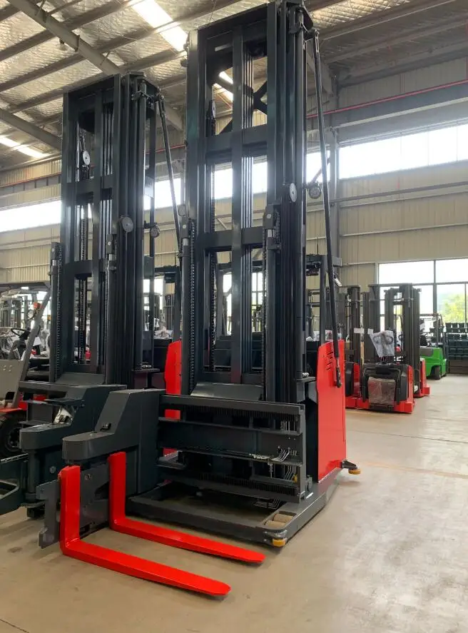 CE 1.5 ton  electric three way pallet stacker with  EPS steering system stand up type