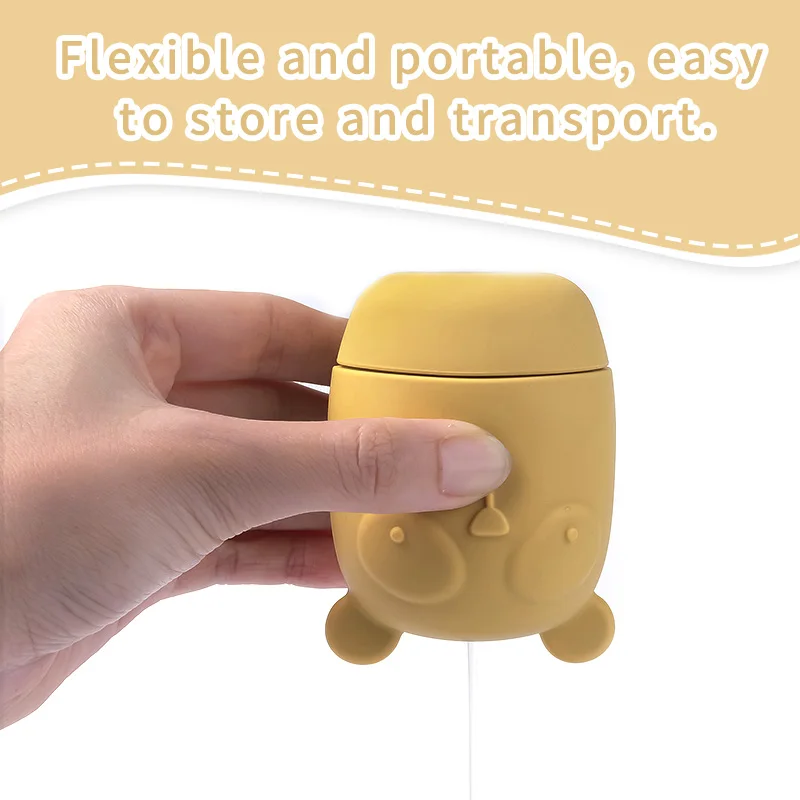 New Products Floating Bath Toys Animal Bpa Free Silicone Bath Toys Kids Water Shower Spray Baby Toys Set