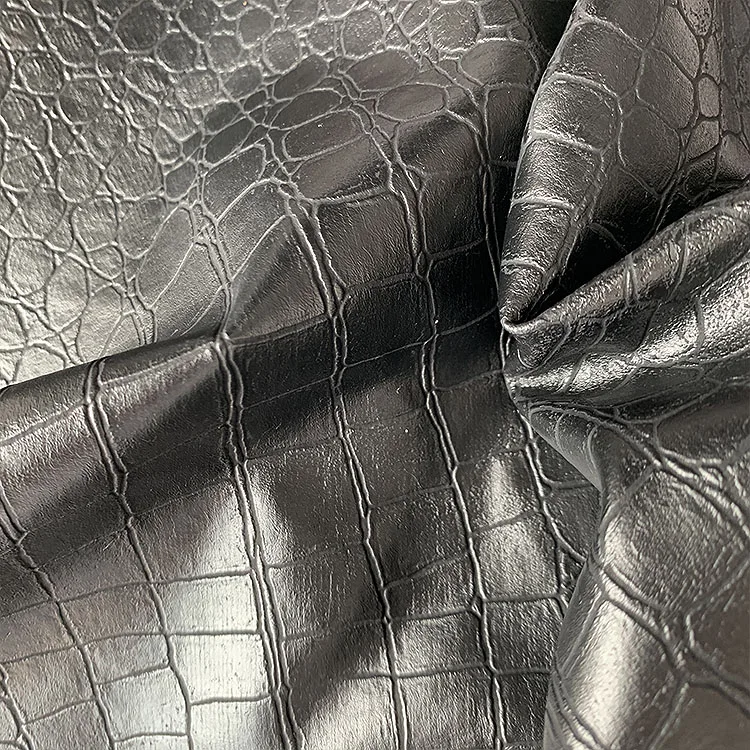 
crocodile pu leather embossed synthetic jacket leather 