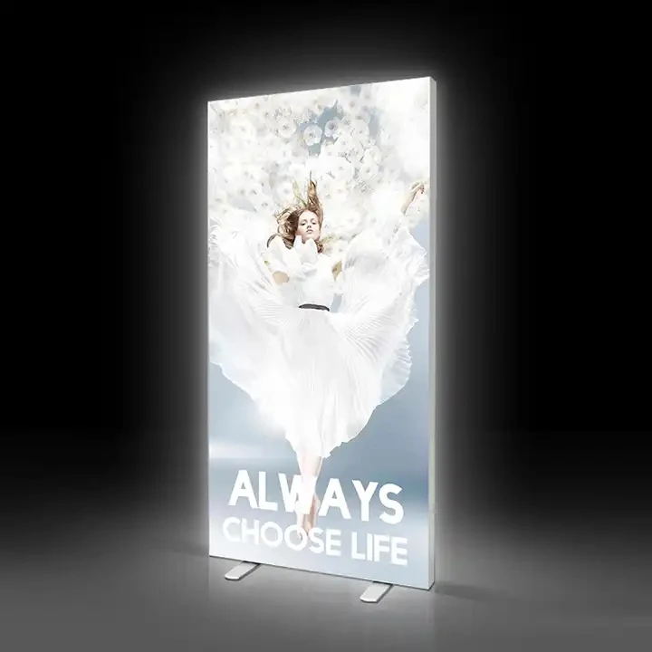 shopping mall advertising sign box wall mounted single side led backlit tension fabric light box