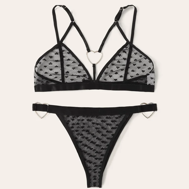 Lingerie Women Sexy Bra Teen Young Girls Sexy Bra And Panties Transparent Mesh Womens Sexy Underwear Bra Brief Set