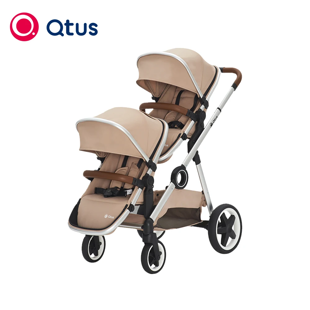 QTUS DuetPro Double Baby Stroller with Two Seats, Single/Twin Model, High Landscape, Luxury, High Quality, EN-1888 Certification