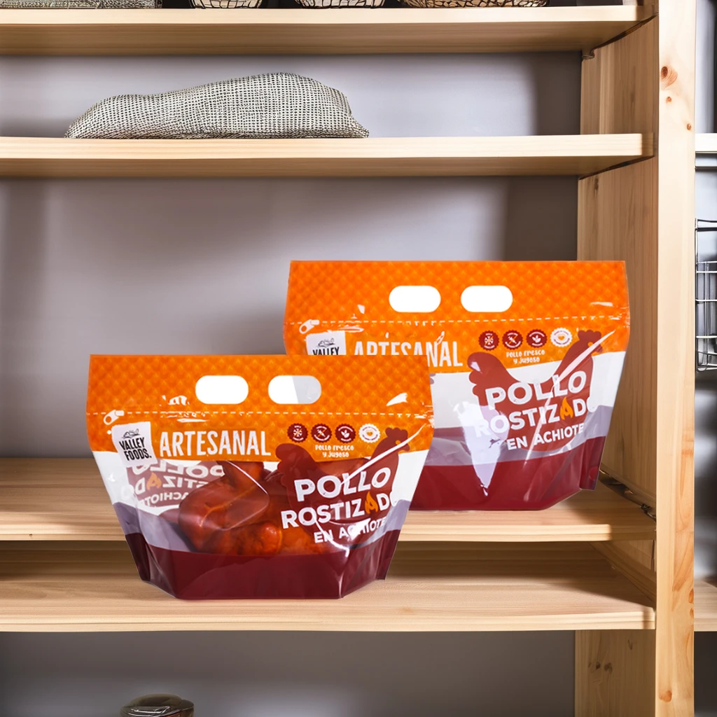 Grease Proof Poultry/Turkey/Duck Full Grilled Chicken Plastic Bag With Anti-fog Window Rotisserie Chicken Packaging Bags