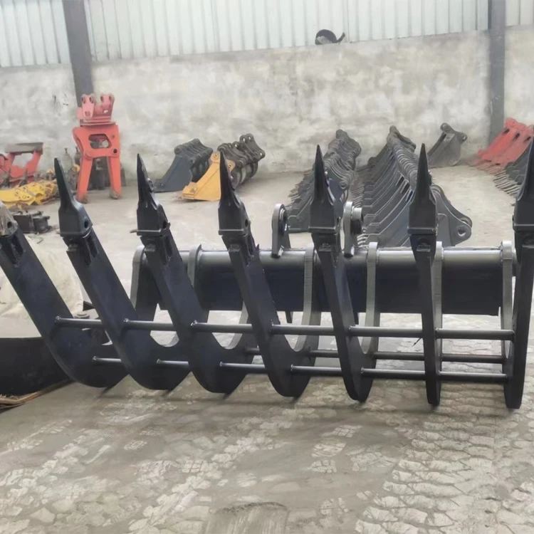 Hot Sale Excavator Root Rake Tilting Rake Bucket Excavator Brushing Rake Excavator Land Clearing