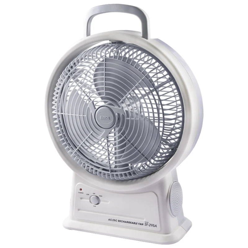 12 inch High power portable portable dual battery charging and plug-in electric bench fan