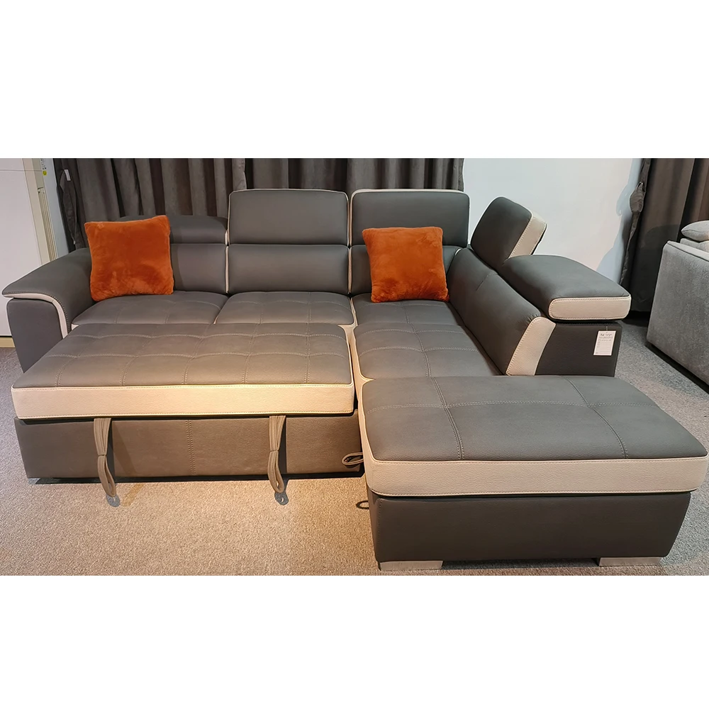 Dongguan Tianhang furniture factory the latest design of three people sitting living room sofa gray sub-color fabric sofa bed