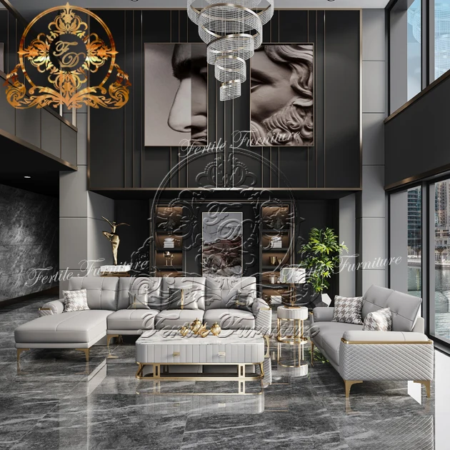 Minimalist Style Modern Living Room Set Sofa Set 7Seaters