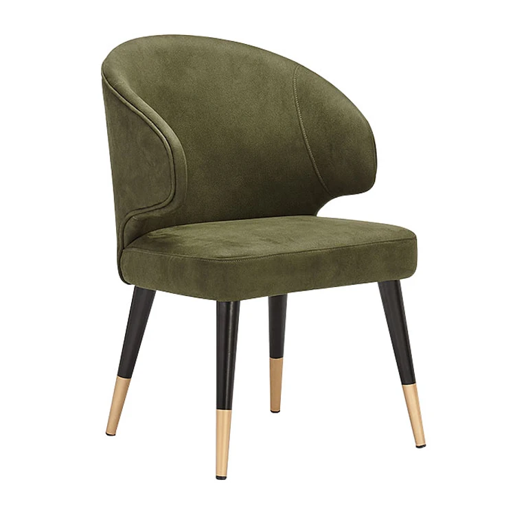 Classic Designer Furniture Hotel Home Velvet Square Soft Dining Chair For Dining Room