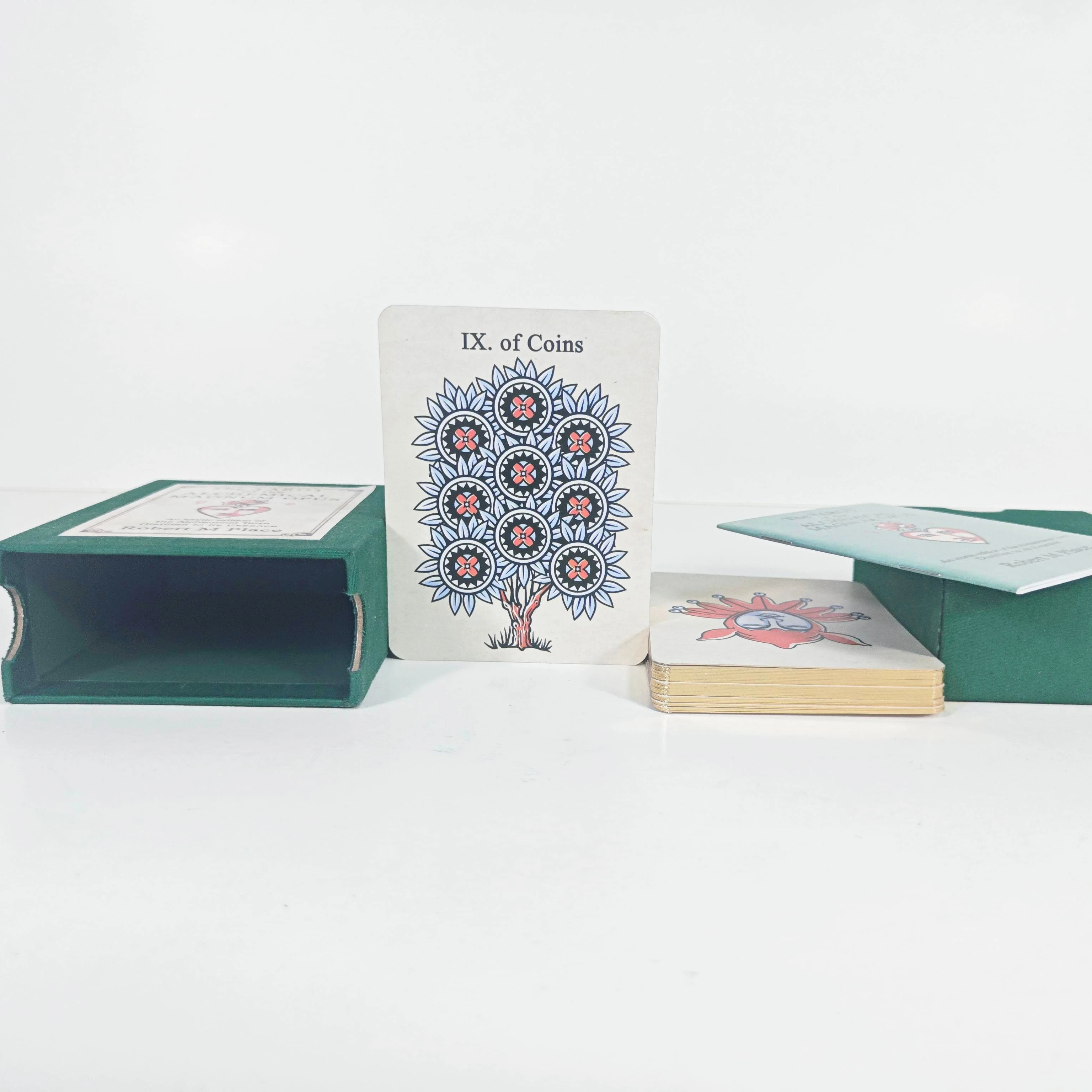 OEM ODM custom design high quality tarot playing cards printing round gold foil edge with box low moq for wholesale