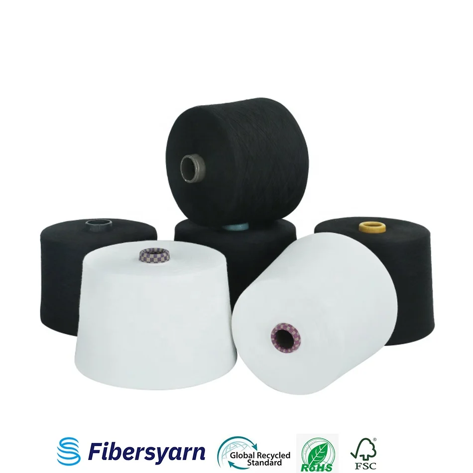 Blended black color ring carded siro compact polyester viscose  Yarn with counts 21/1 32/1 40/1