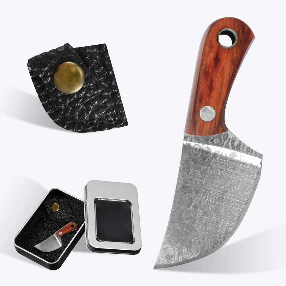 Razor Sharp праздники подарок железный ящик лезвия из нержавеющей стали с самозащитой брелок мини на кроличьем меху; С принтом фрукты, кухонный нож с оболочкой