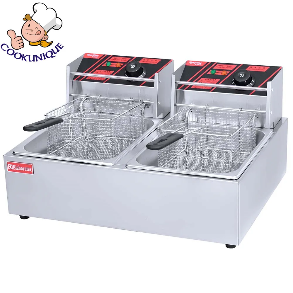 Professional CE Certificate freidora Kitchen Equipment Electric Gas Industrial Deep Fryer with 2 Tank
