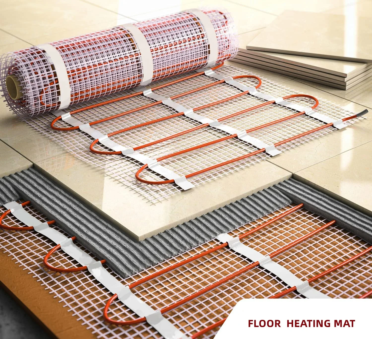 Electric Floor Heating System Warm Floor Underfloor Heating Cable Mat