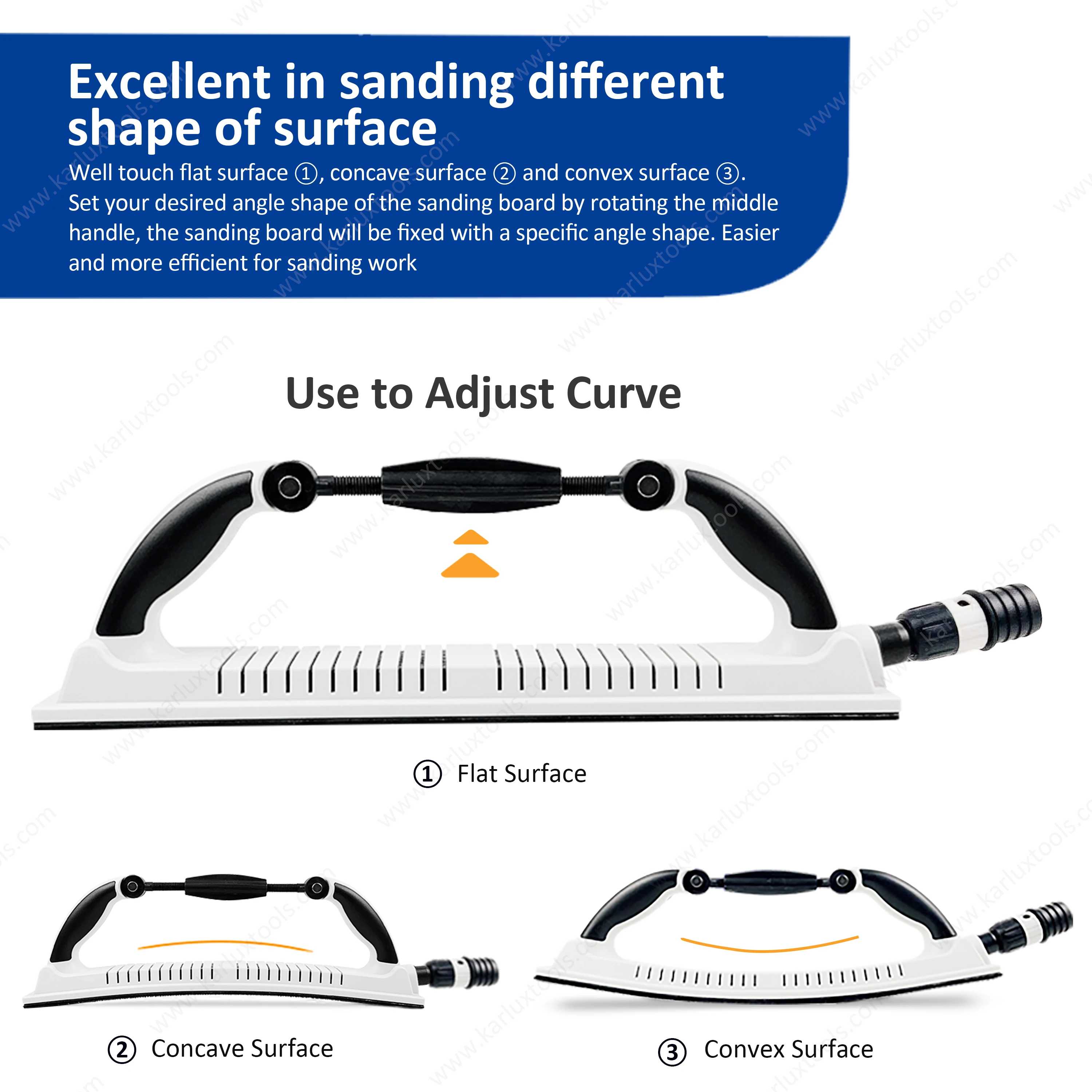 Factory Price 70*400mm Adjustable Hook & Loop Dust Free Extraction Plastic Flexile Grinding Block Hand Sanding Longboard