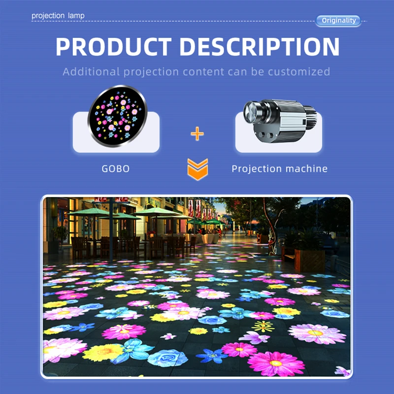 Yufan high power dynamic gobo projection light outdoor waterproof lighting special effects projection gobo logo projector