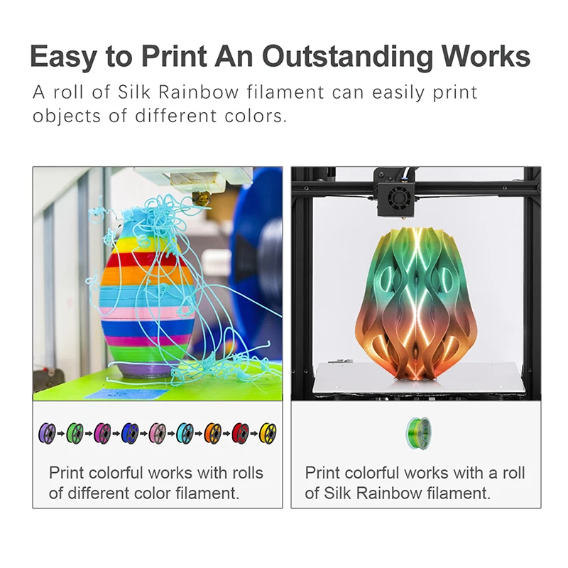 Наполнитель eSUN SGS ROHS PLA Silk Rainbow для 3D-принтера 1 75