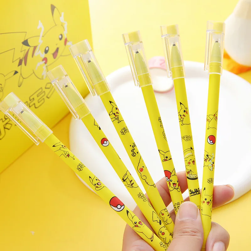 Wholesale Hot Sale Cute Creative Pikachu Style Neutral Straight Rod Stick Fancy Heat Ink Erasable Pen for Kids