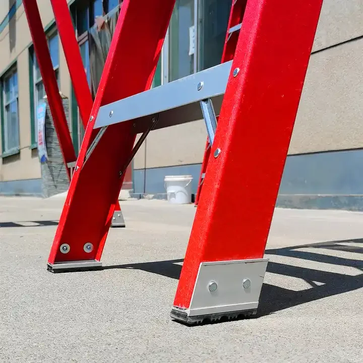 Low priced fiberglass frame ladder household heavy-duty ladder double-sided insulated ladder