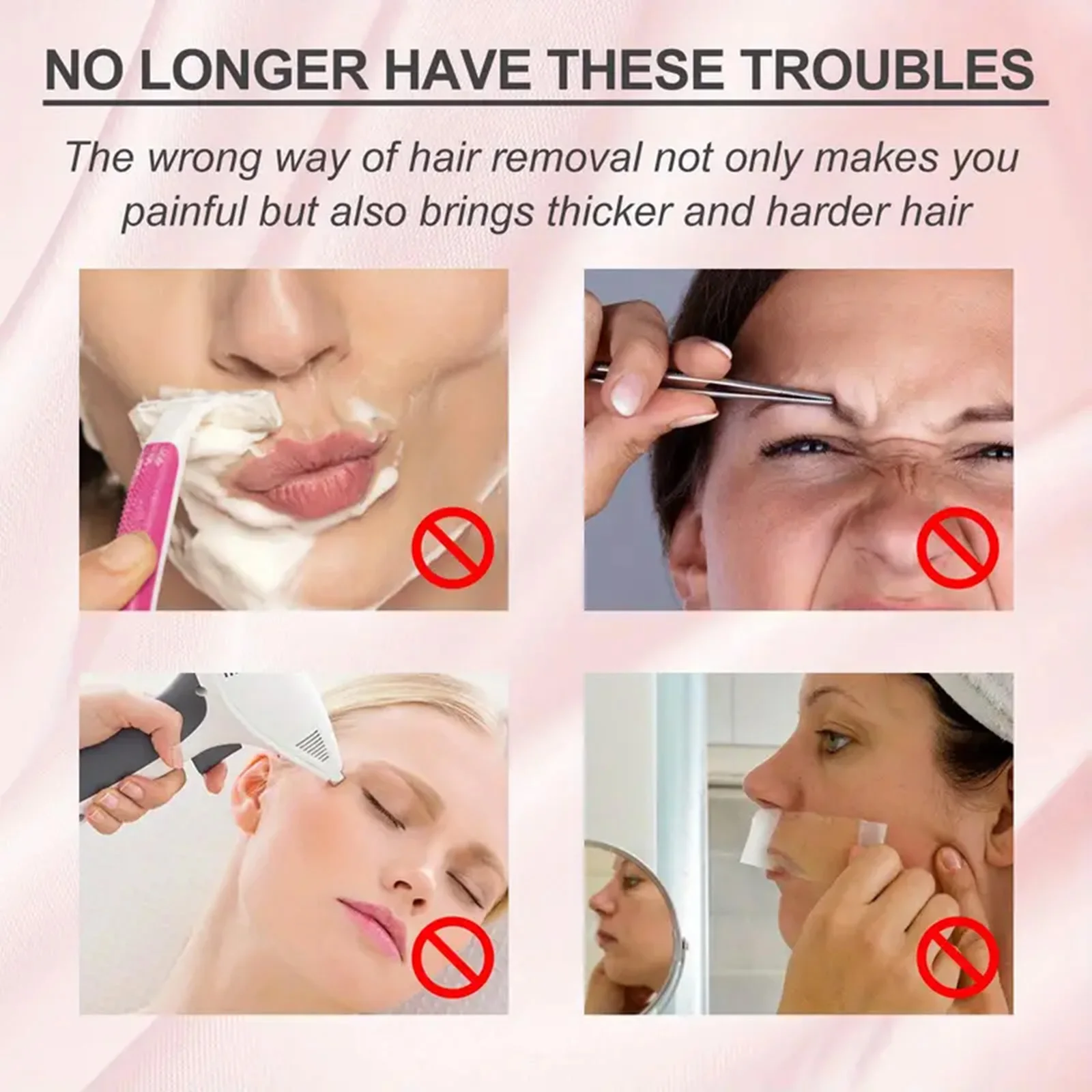 50g Hair removal cream is gentle and soothing for women. Facial sensitive hair removal cream is suitable for all skin types
