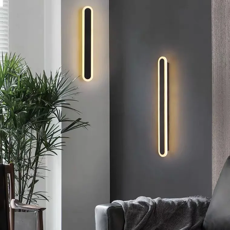 Long strip bedroom wall light porch simple modern LED decoration living room lamp line wall lamp