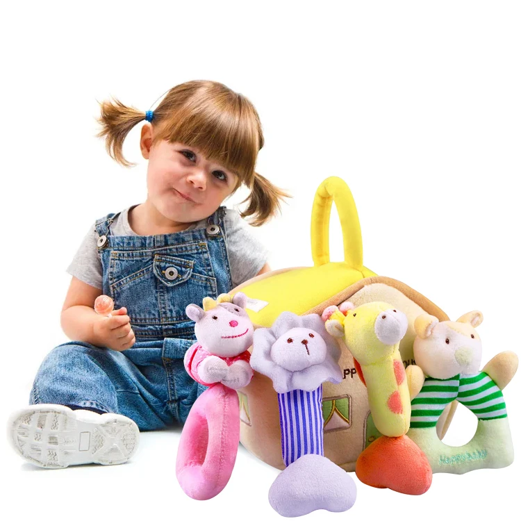 Sonajeros bebes 2021 New interactive infant unique educational toy plush baby rattle gift set