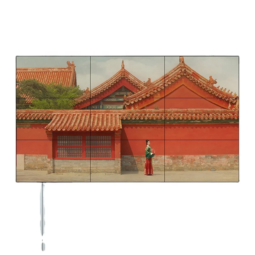 
55inch DID wall mounted video display LG narrow bezel 0.88mm 4K seamless LCD video wall 