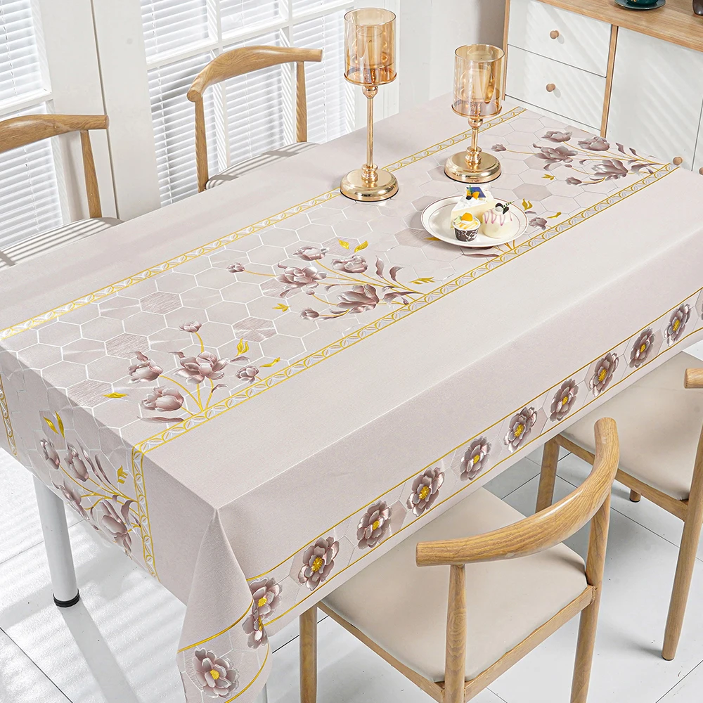 Wholesale custom dinning rectangle vinyl pvc plastic table cover