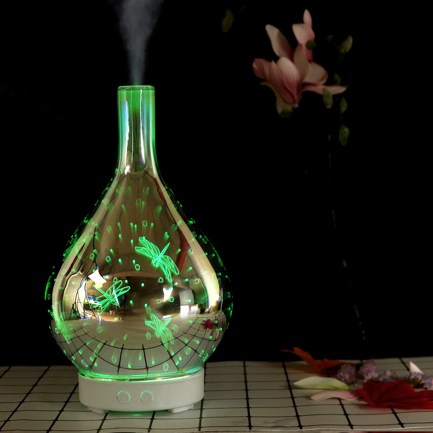 7 Changing Color LED Light 100ML Glass Aroma Diffuser 3D Essential Oil Aroma Difuser Perfume Scent Air Diffuser