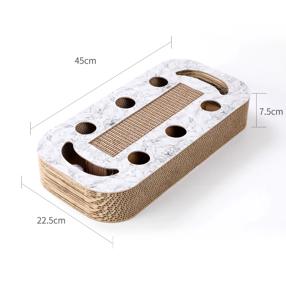 Corrugated Cardboard Cat Scratcher Toy Cat Playing Cat Tunnel Toy Pet Interactive Toy Ball