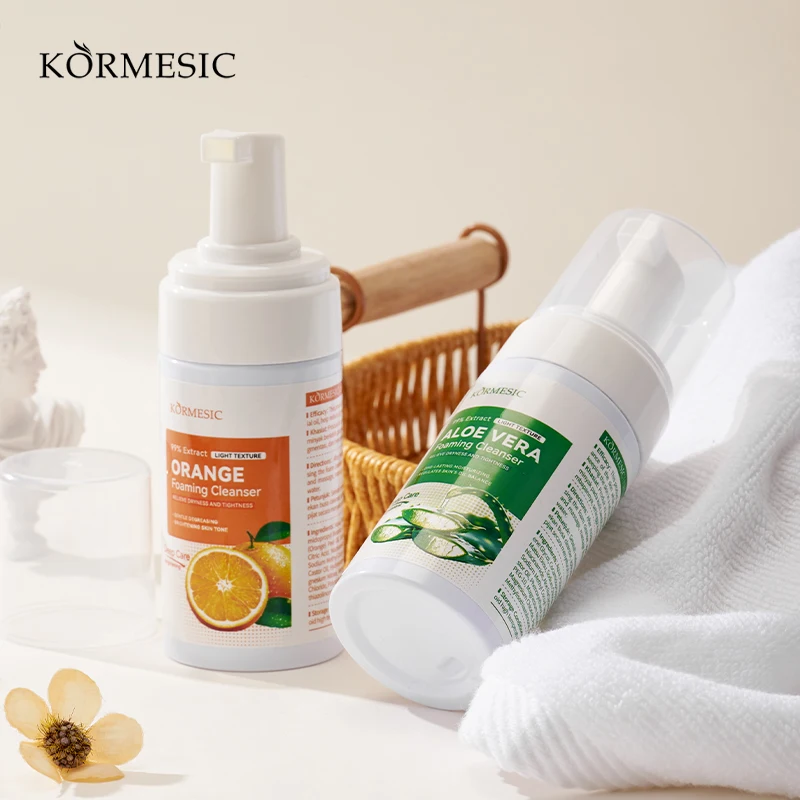 MIDUO Factory OEM 100ML Aloe Vera Orange Amino Acid Face Wash Good Natural Amino Acid Foam Cleanser