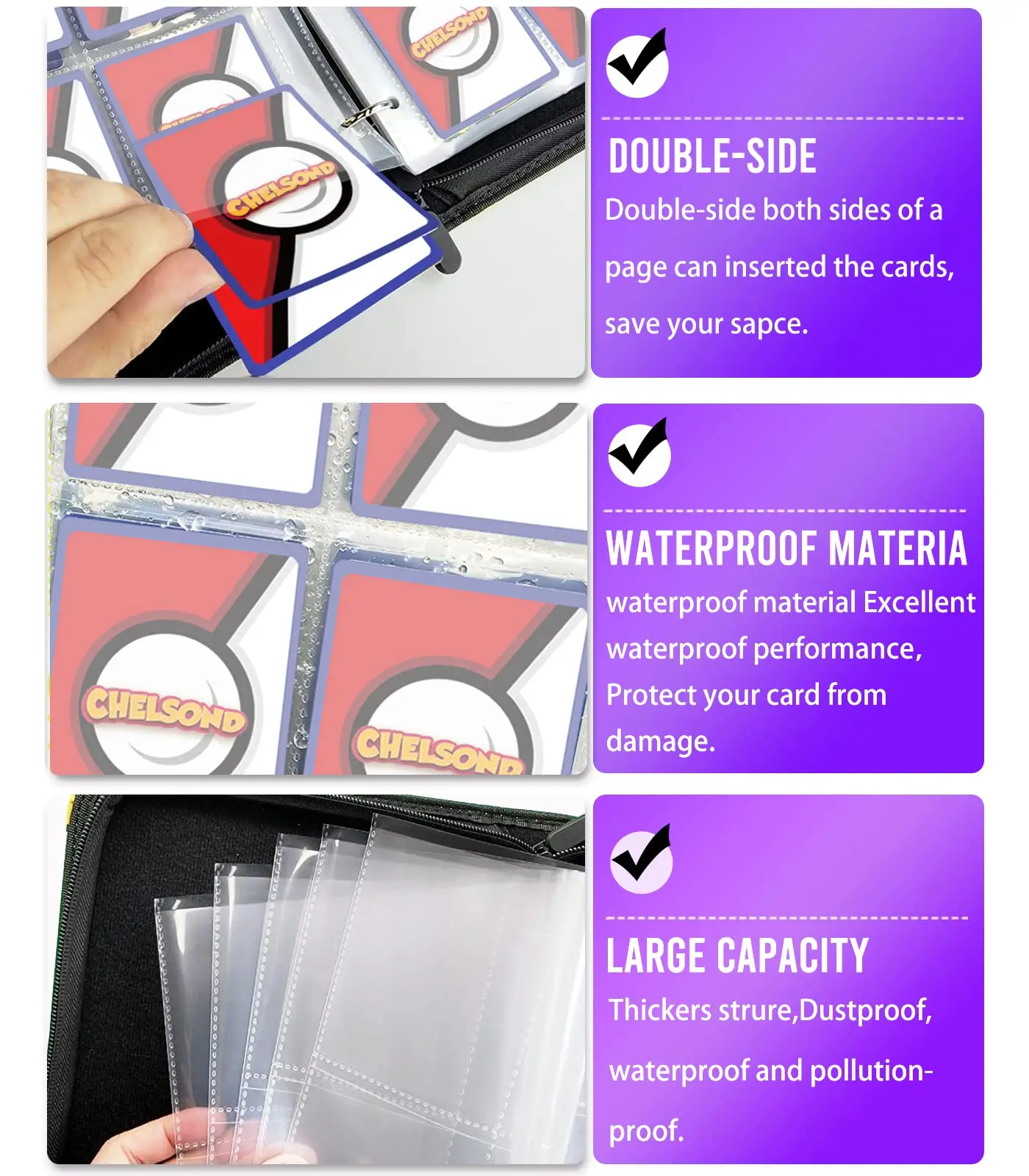 mini anime girls dragon ball z gengar mewtwo eevee charizard pikachu hockey display storage album book binder for trading cards