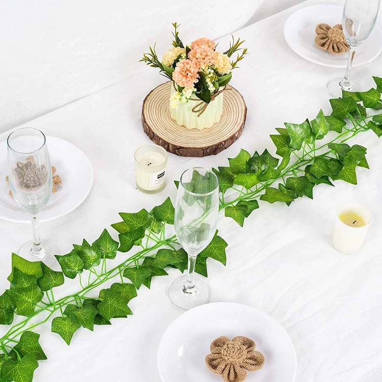 Hot selling real touch artificial plants ivy vine hanging greenery ivy artificial wall