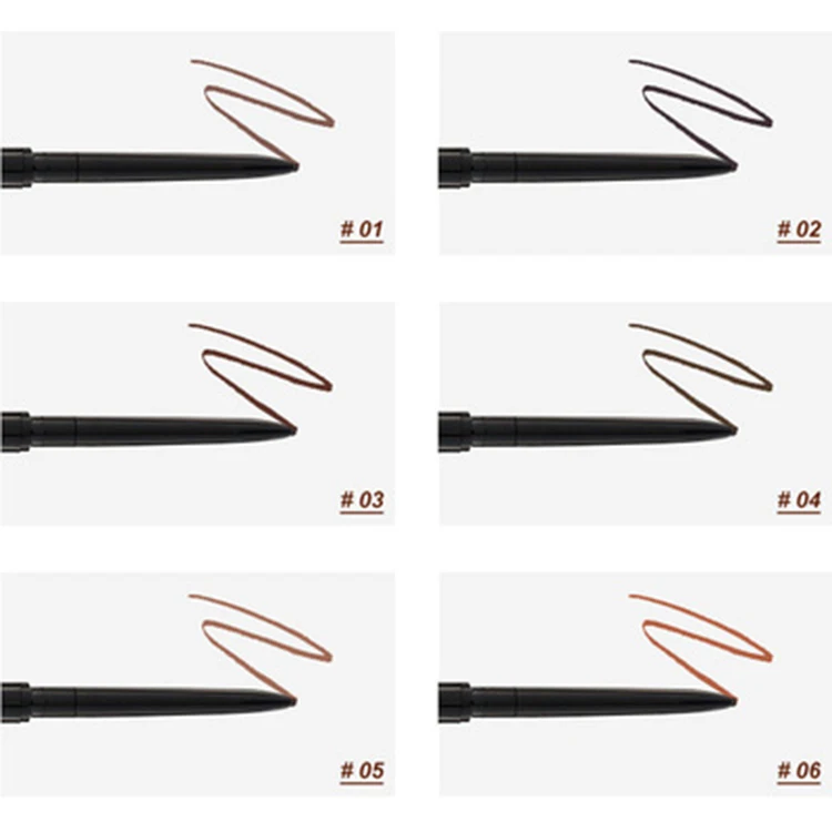 
6 colors slim eyebrow pencil no logo customized high quality easy to apply 
