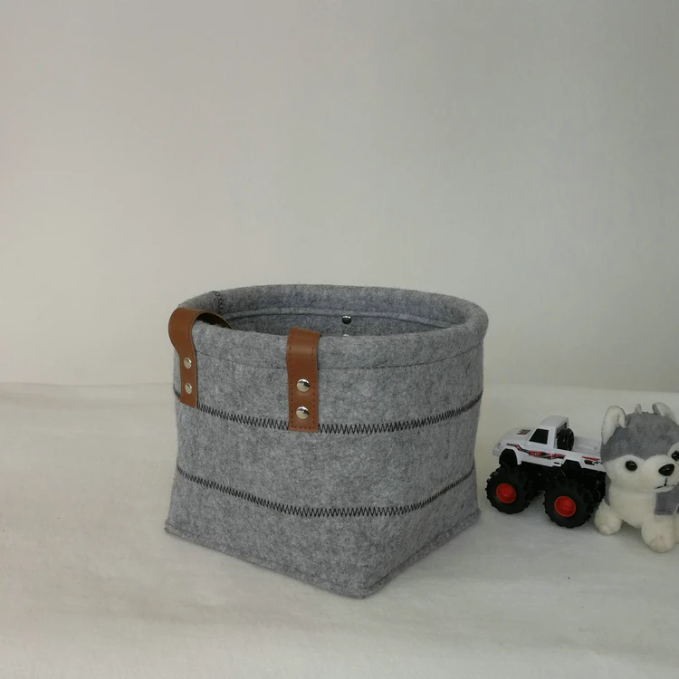 2024 Wholesale Polyester Storage Basket Durable Materials Large Size Laundry Bag Folding Felt Basket Custom Accepted