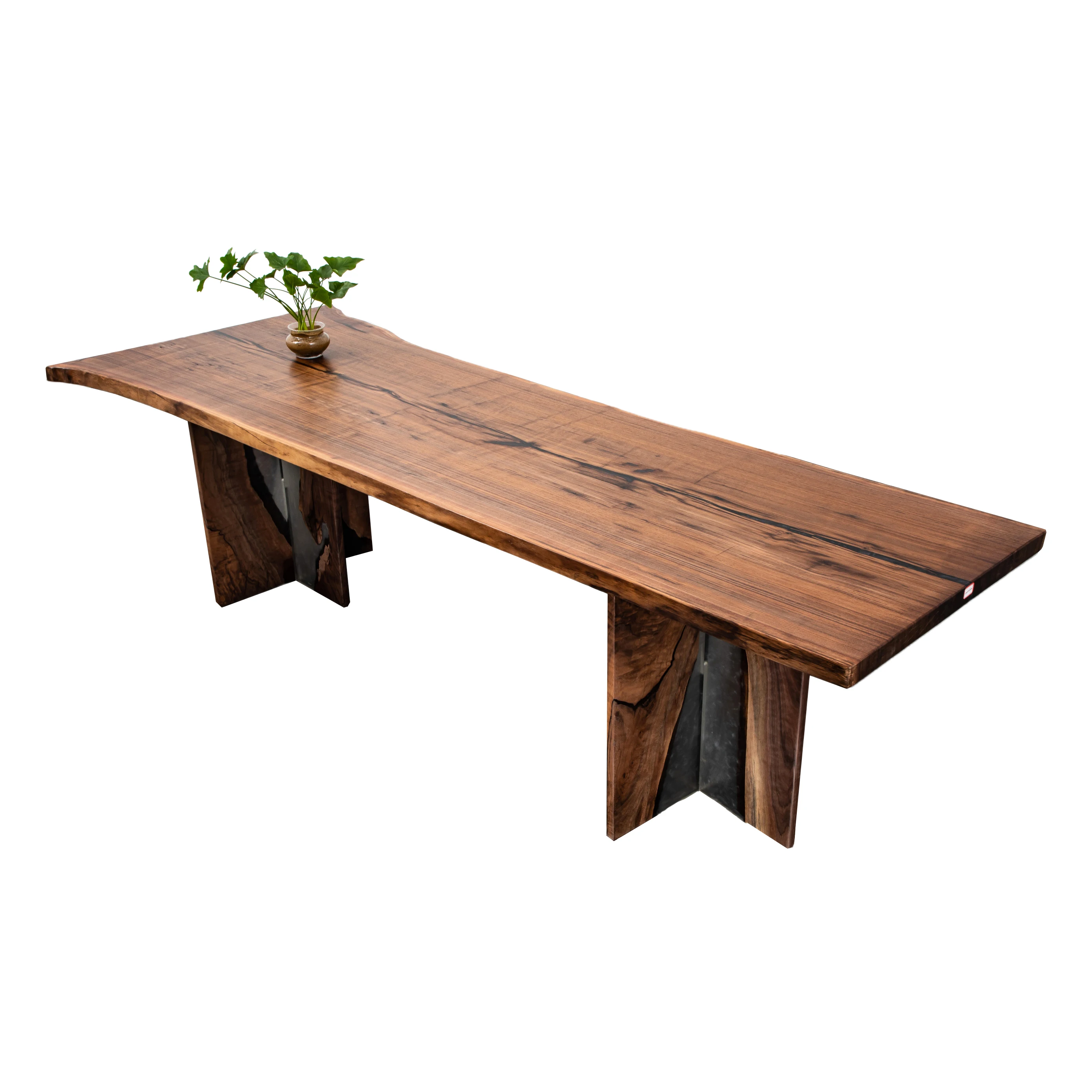 
Walnut Wooden slab table top river table solid wood clear epoxy resin table 