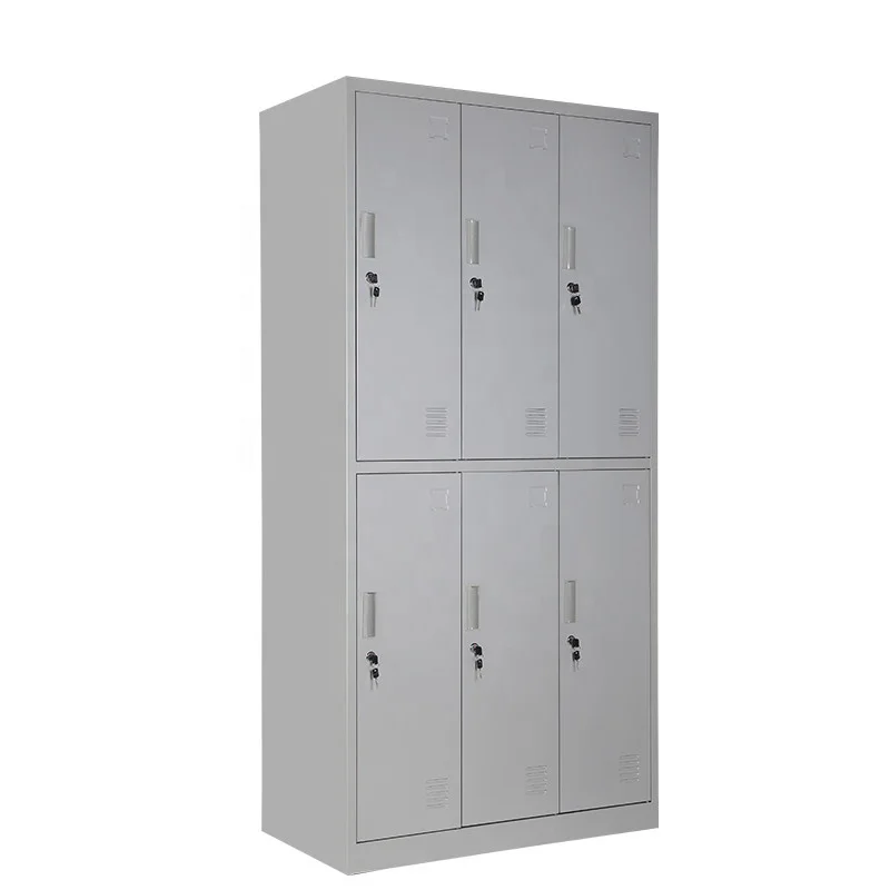 Офисный металлический шкаф стальной школьный персонал бассейн 6 дверей шкафчик для раздевалки