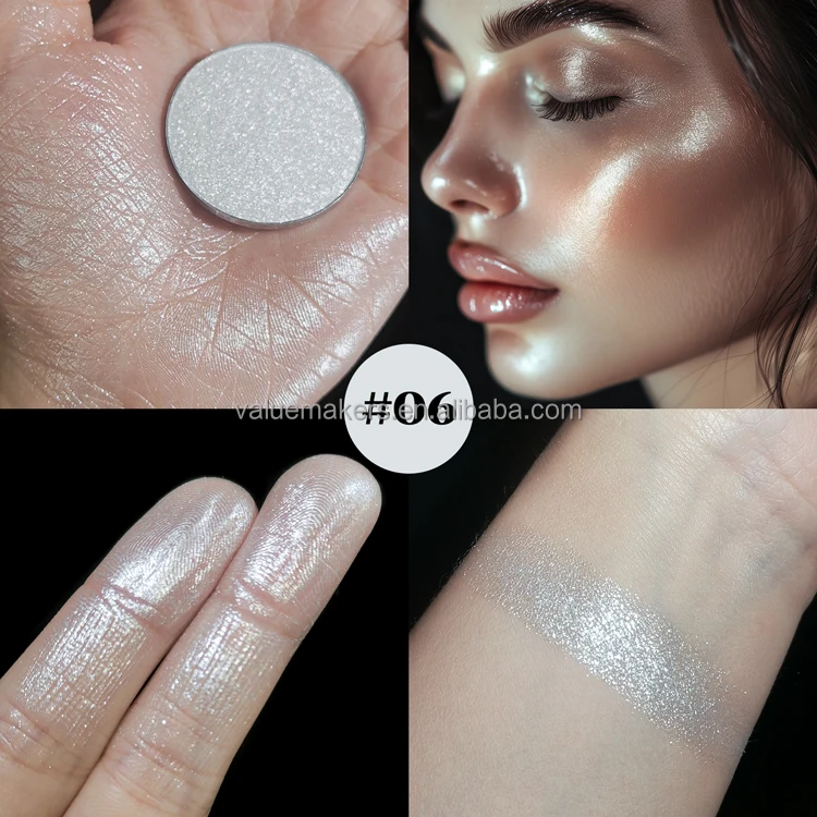 private label cruelty free face highlighter Chameleon Holographic shimmer press powder highlighter high pigmented  face make up