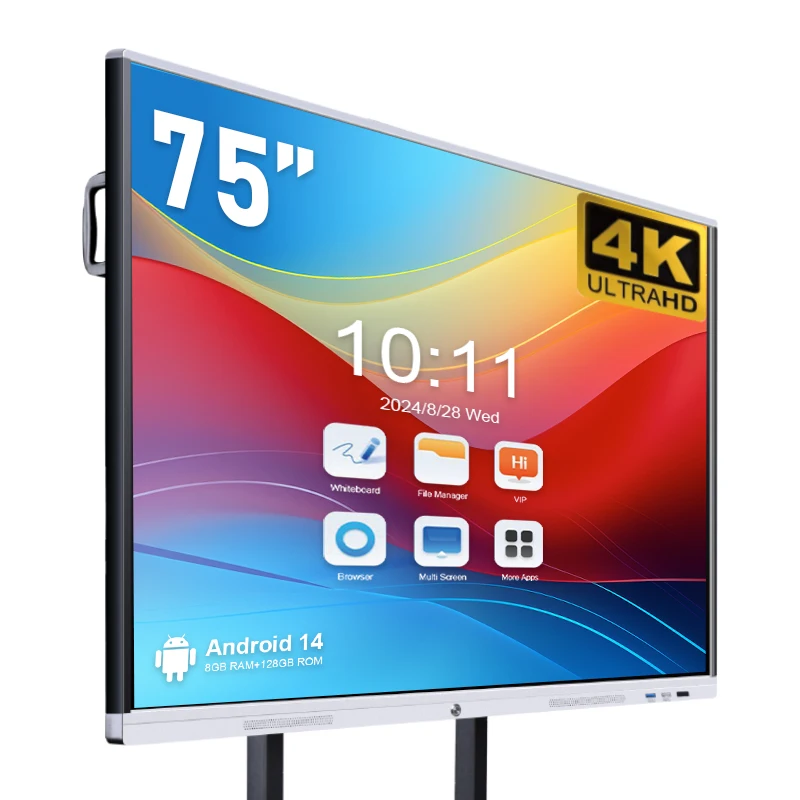 55/65/75/86/105/110 inch LCD display meeting digital interactive whiteboard school teaching education electronic 4k smart board