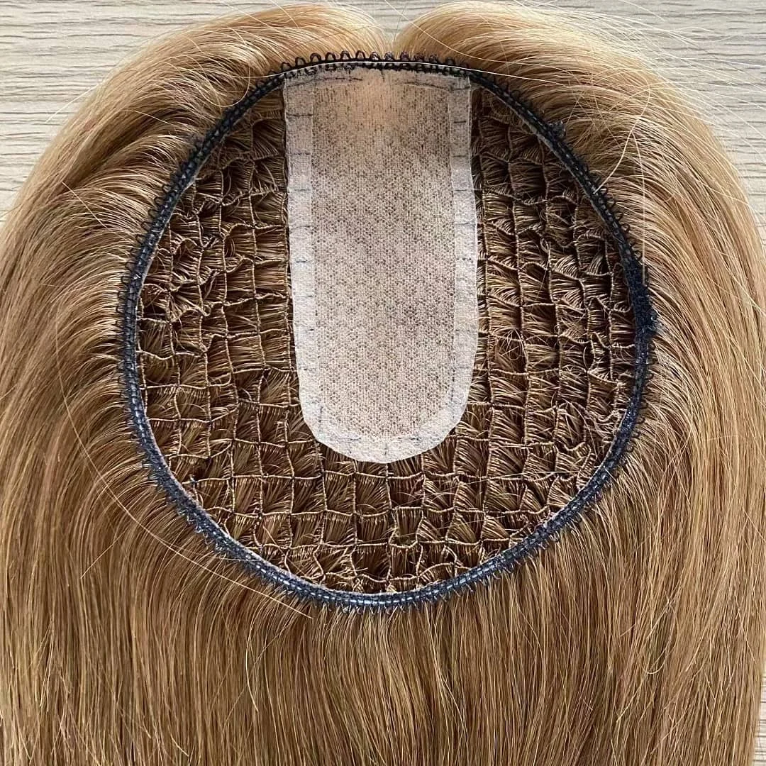 12A Grade Chinese Cuticle Remy Human Hair Integration Fish Net Hair Pieces Woman Toupee Silk Top Topper For Thin Hair Women