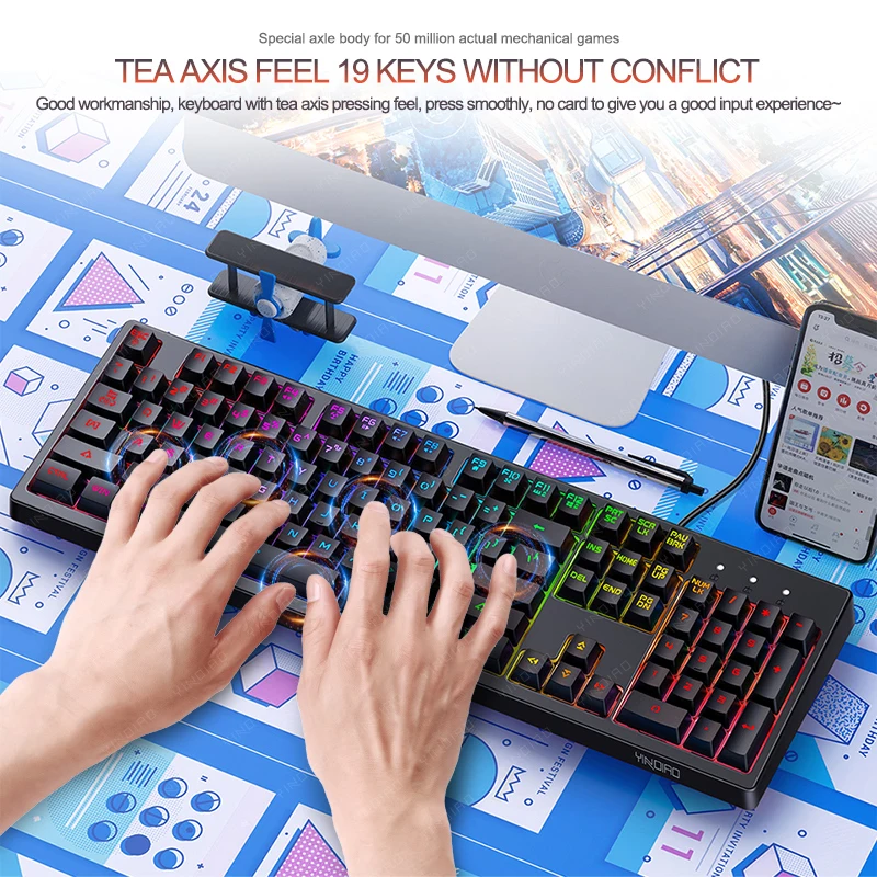 
K200 luminous mechanical hand game computer accessories wired keyboard 
