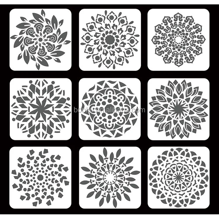 12 X 12 Inch Tile Stencil Perfect for Patios and Concrete,tile and Wallpaper
