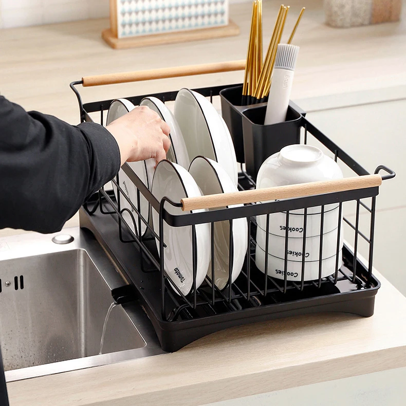 2024 New Kitchen Tableware Storage Holder Stainless Steel Dish Drain Rack Single Layer Dish Bowl Sink Rack Drying Rack Shelf
