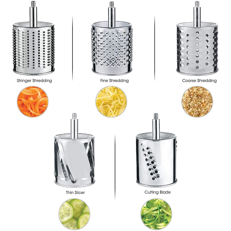 Rotary cheese grater nut grinder stainless steel clamp type