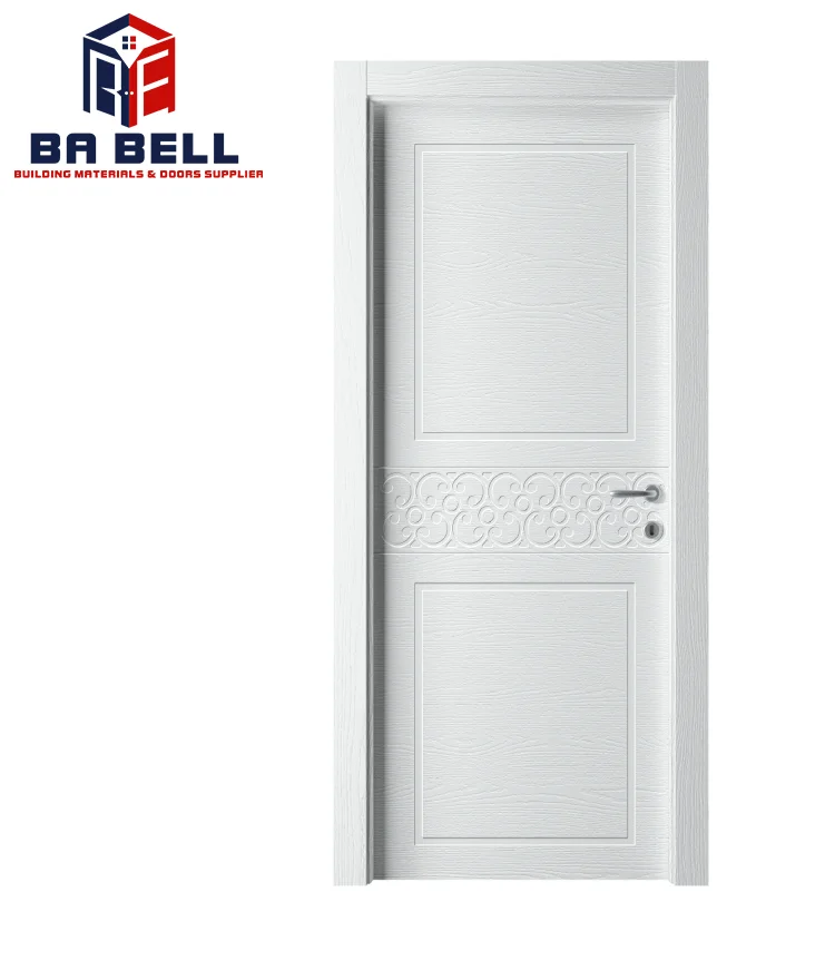 Cheap Composite pure white frosted glass latest bathroom door Water Proof simple swing  flush shower doors