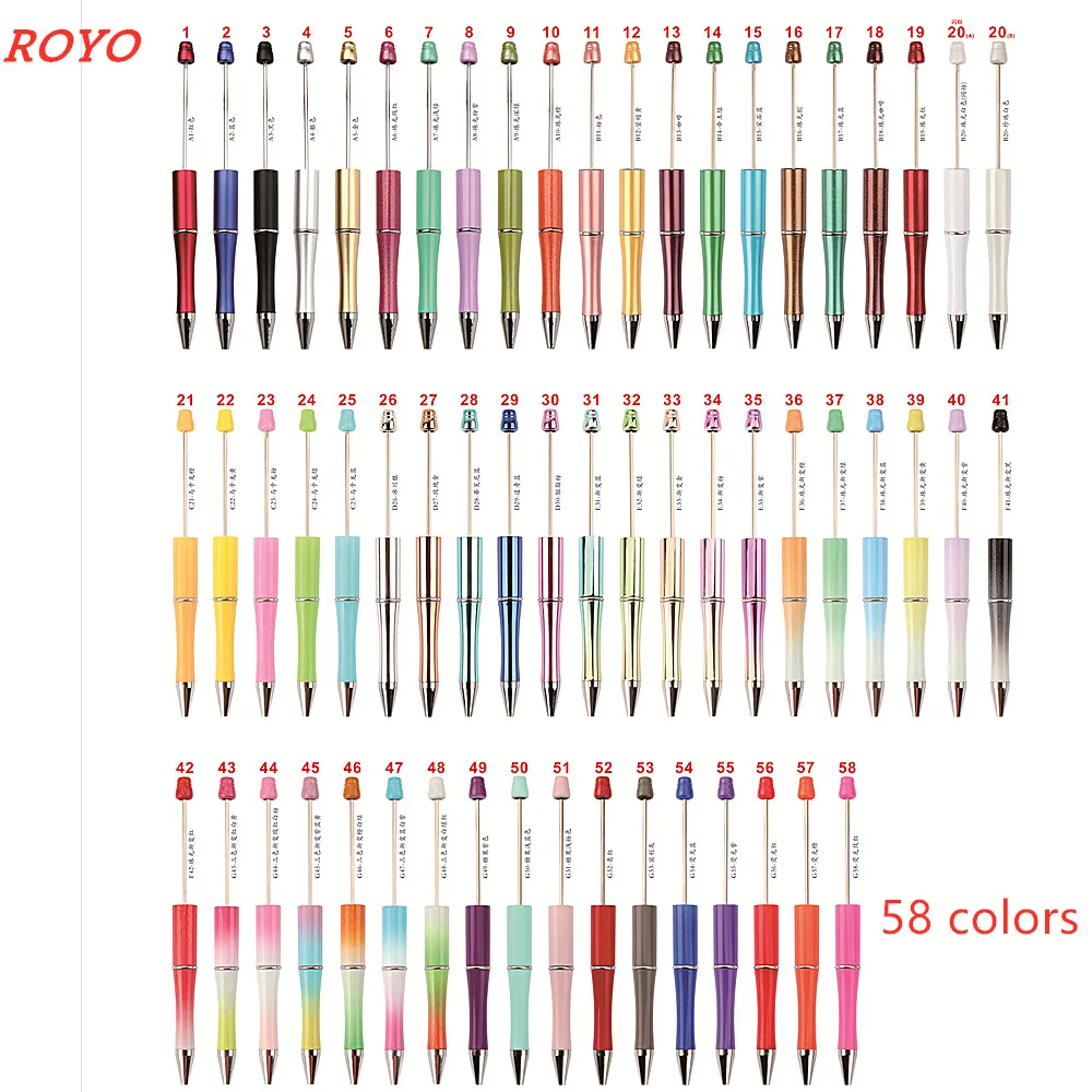 84 Colors Unique Cute Lady Stylist Twisted  DIY Beadable Ballpen  Women Novelty Beading Pen Plastic Custom Girls  Ballpoint Pens