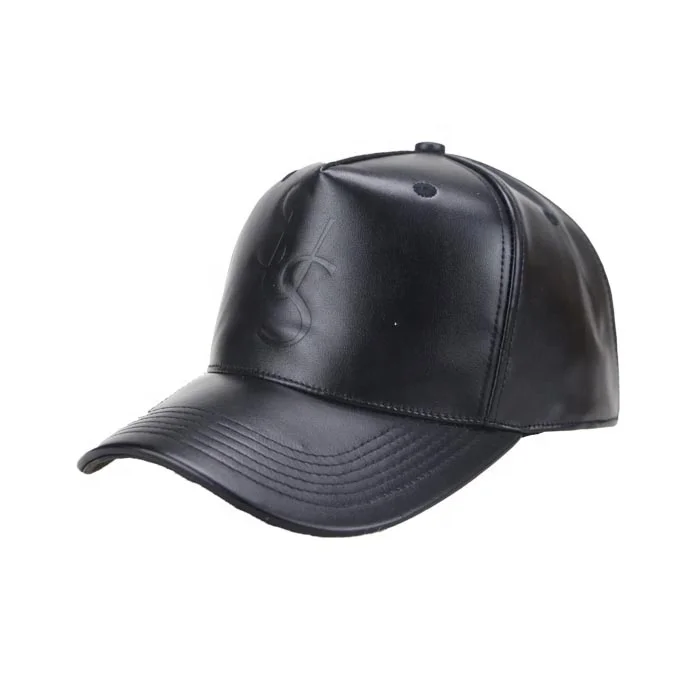 Black Leather Baseball Cap Sports Cap Hat Custom Kids Plain 5-panel Hat Unisex Character Embossed Babies COMMON